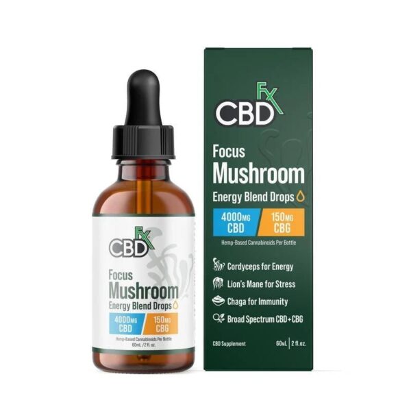 CBD Fx CBD + CBG Drops Focus Mushroom 4000mg