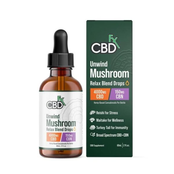 CBD Fx CBD + CBN Drops Unwind Mushroom 4000mg